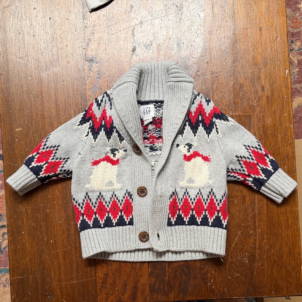 Baby gap fair isles polar bear sweater